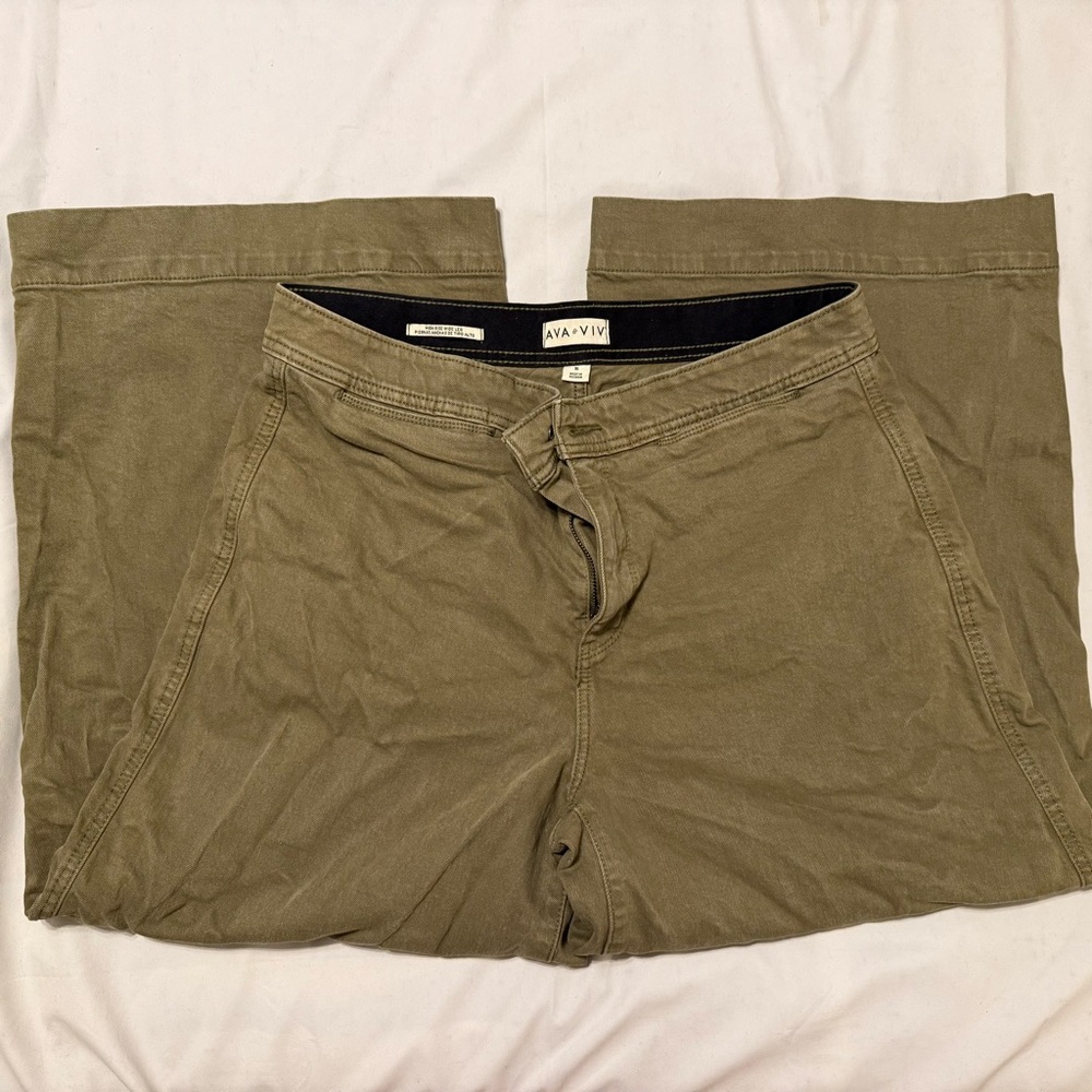 Ava & Viv Olive Wide Leg Pants